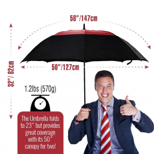 Велепродаја фабрика Овидија Сублимација личности са дуплом балдахином Голф кишобран Прилагођени лого Штампа промотивни кишобран