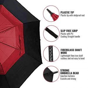 Ovida Factory Wholesale Personality Sublimation double canopy Golf Umbrella Custom Prints Logo Adults Ads Umbrella