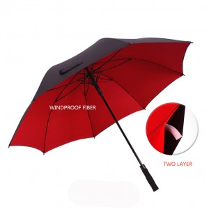 Výrobce továrních deštníků Ovida Silnější větruodolné Vodotěsné Kvalitní Luxusní dvouvrstvé golfové deštníky