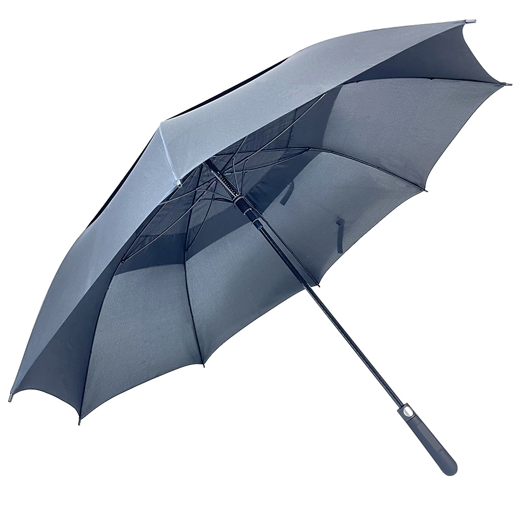 Ovida Fashion Heavy Duty Umbrella Big Waterproof Promotion អូតូបើកឡូហ្គោផ្ទាល់ខ្លួនធំ Uv ក្រណាត់ស្រទាប់ពីរជាន់ Windproof Golf Umbrella