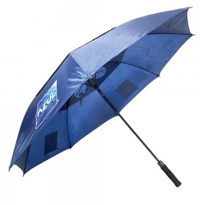 Furnizuesi i ombrellës së shiut në ngjyrë blu të errët Ovida 2022 30 inç shufër fibër ombrellë e madhe golfi me 8 brinjë