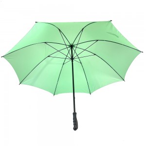 Ovida Windproof glêsfezelframe grutte frisse griene wyndichte rjochte golfclub paraplu oanpaste logoprint