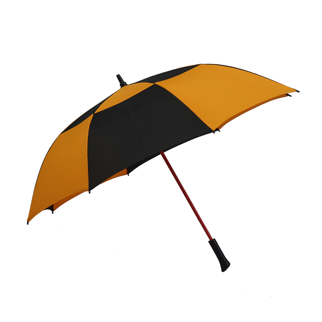 Ovida 60″ Double Canopy dos Paraguas de golf para 2 personas a prueba de viento ventilado negro y amarillo
