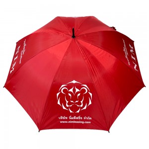 Ovida Manual Hand Opening Cheapest Golf Umbrella Red Silver UV Coating කුඩ චීනයේ මිල අඩුයි