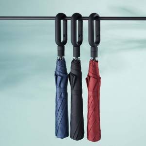 23 ນິ້ວ 8 ribs O shape handle design multi colors auto open 2 fold umbrella