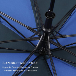 Ovida double canopy strong storm proof wind resistant custom foam handle air vented golf umbrella