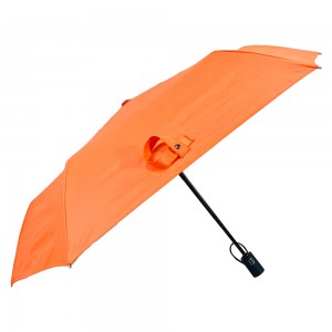 Ovida Mini Shaped Three Sombrillas Paraguas Πτυσσόμενη ομπρέλα Πορτοκαλί συμπαγής ομπρέλα με προσαρμοσμένη εκτύπωση Μεταλλική ομπρέλα αυτόματης ανοιχτής 6 πάνελ