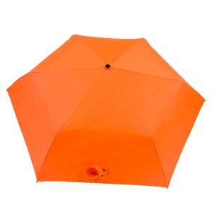 Ovida Mini Shaped Three Design Sombrillas Paraguas Folding Umbrella Orange Compact Umbrella with Custom Printing Metal auto open 6 panel umbrella