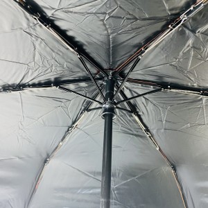 Ovida Три преклопен автоматско отворање автоматско затворање Мини ветроупорен чадор со супер лесен црн слој