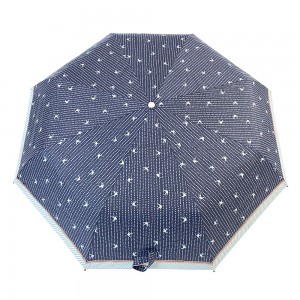OVIDA paraugas plegable de tres paraguas de verán con revestimento de prata superlixeiro