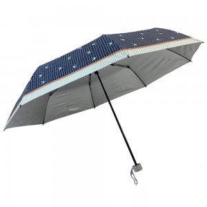 OVIDA ثلاثة مظلة قابلة للطي سوبر ضوء طلاء الفضة مظلة الشمس الصيف