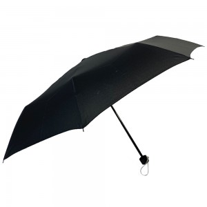 OVIDA tiga lipat payung hitam klasik mudah alih dan payung terbuka manual yang mudah