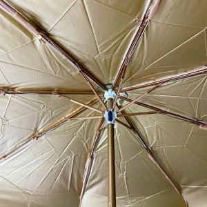 Ovida Handmatig openen Drie opvouwbare gouden kleur UV Japan 3-voudige Japanse paraplu Chinese Jinjiang-paraplufabriek