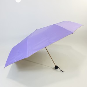 Ovida Apertura Manuale Tre Folding Gold Color UV Japan 3fold Japanese Umbrella Chinese Jinjiang Umbrella Factory
