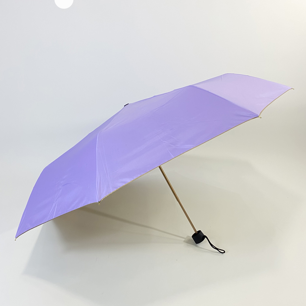 Ovida Manual විවෘත කිරීම ත්‍රි ෆෝල්ඩින් ගෝල්ඩ් වර්ණ UV Japan 3fold Japanese Umbrella Chinese Jinjiang කුඩ කම්හල