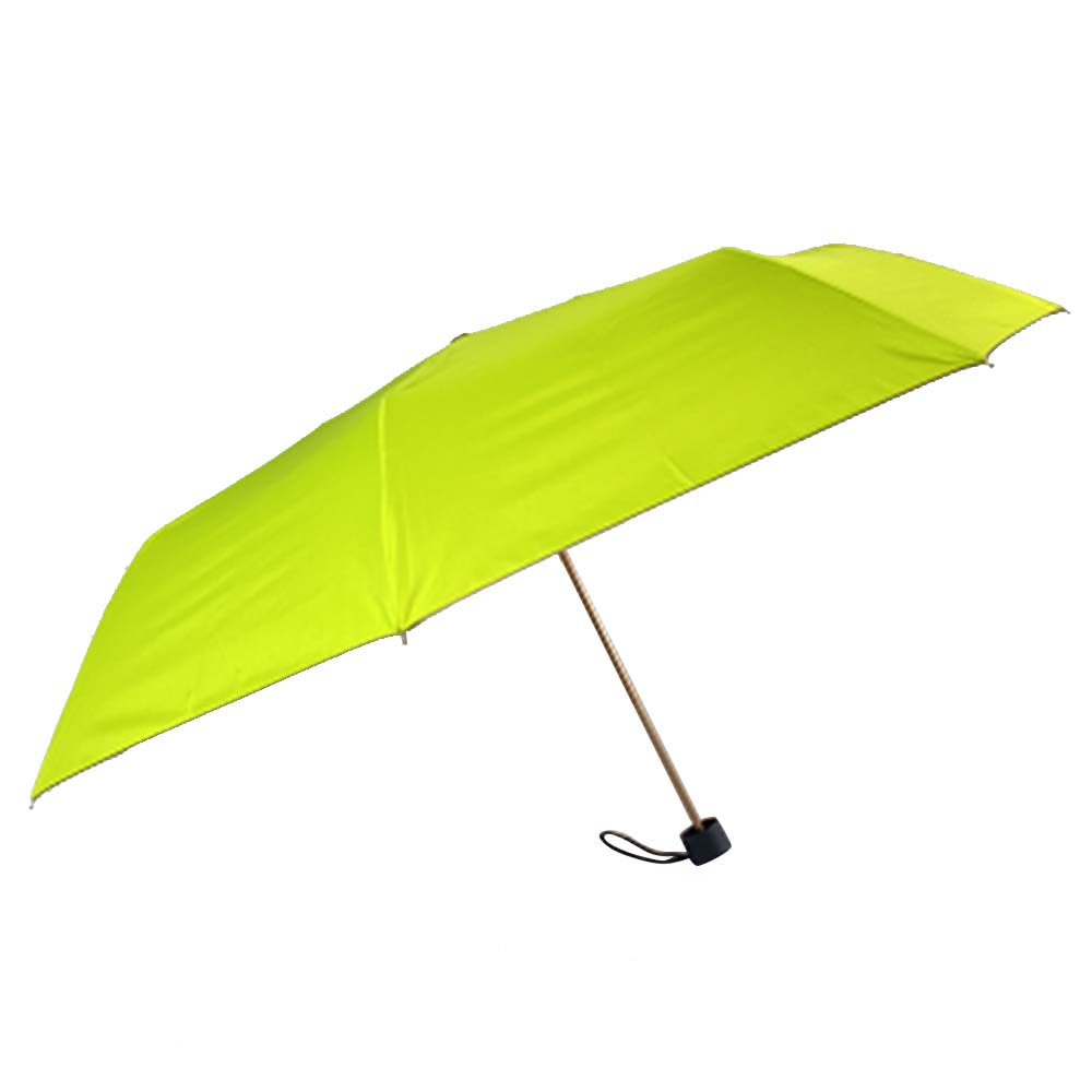 OVIDA ثلاثة مظلة نسائية خفيفة للغاية قابلة للطي ملونة مع مظلة خضراء بلون الشمبانيا