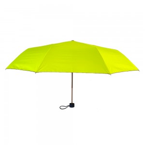 OVIDA tre-foldelig super let dameparaply farverig med grøn champagnefarve paraply