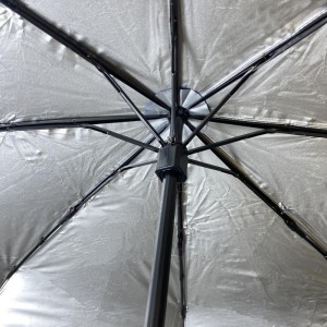 OVIDA guarda-chuva de três dobras com revestimento prateado proteção UV guarda-sol de verão guarda-chuva personalizado