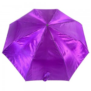 OVIDA tre vikbara paraply svart aluminium skaft och populärt pongee tyg paraply