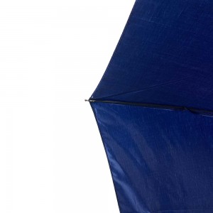 OVIDA tre sammenleggbare paraply svart aluminium skaft og blå skinnende pongee stoff paraply