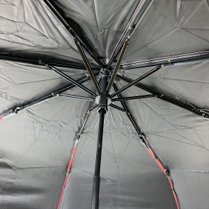 OVIDA üç katlanır kız ve bayan dantel kenarlı şemsiye ve siyah UV kaplama güneş şemsiyesi