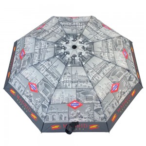 OVIDA 3 დასაკეცი სარეკლამო ქოლგის სახელმძღვანელო ღია ქოლგა ინდივიდუალური ლოგოს დიზაინით