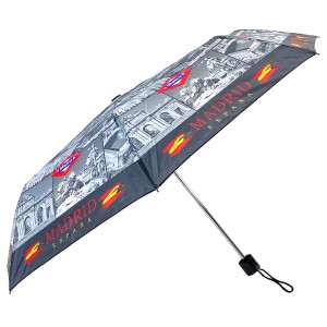 OVIDA 3 folding promotional umbrella manual විවෘත කුඩය අභිරුචි ලාංඡන නිර්මාණය සමඟ