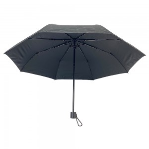 OVIDA სამ დასაკეცი შავი ქოლგა იღებს მორგებული ლოგოს დიზაინის სახელმძღვანელოს ღია ქოლგას