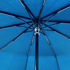 OVIDA 3 sklopivi klasični kišobran visokokvalitetni tamnoplavi kompaktni kišobran