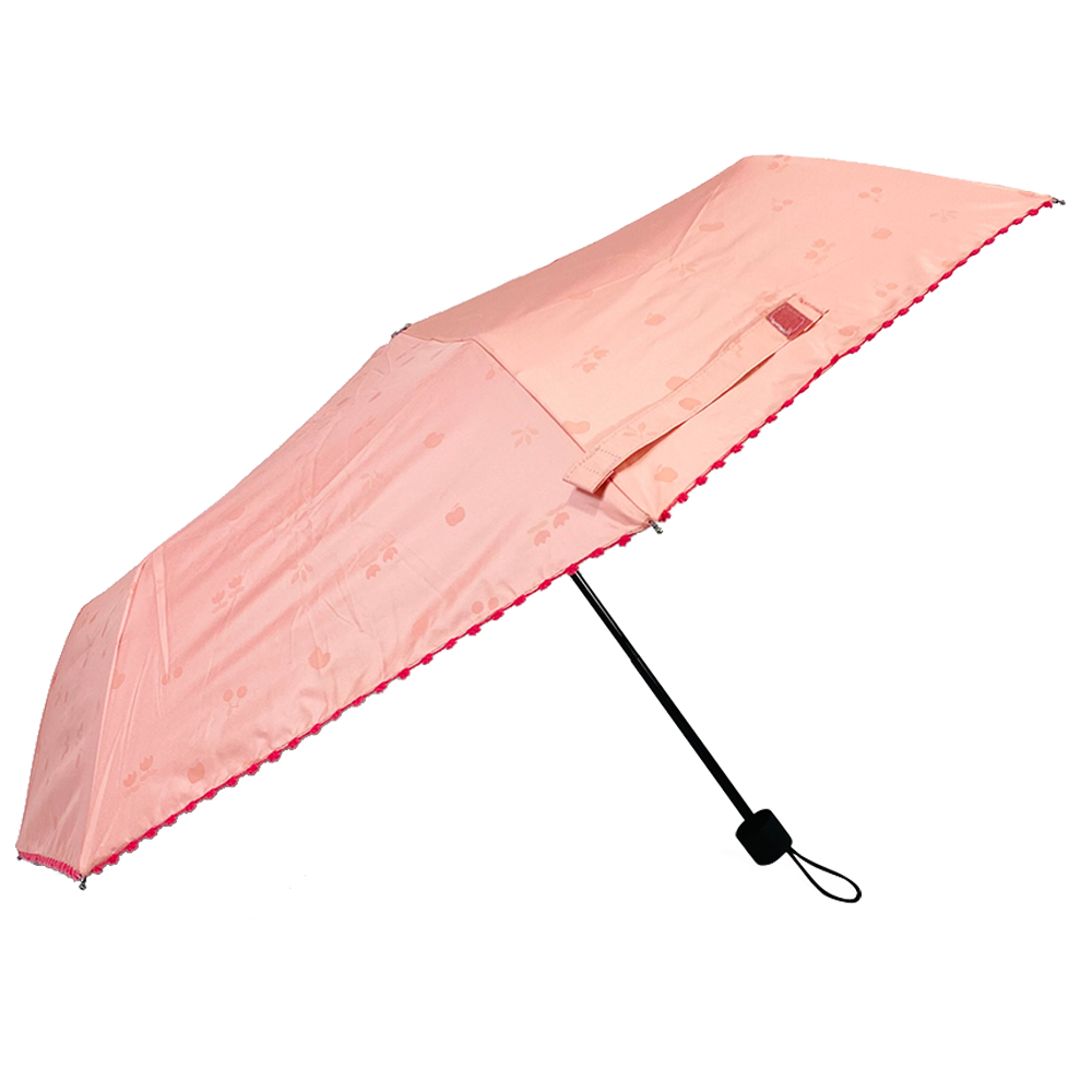OVIDA ឆ័ត្រចិន 3-Folding 21Inch*8K Pink Lace Umbrellas with Your Logo Print