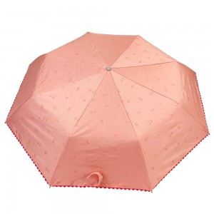 OVIDA kiinalaiset 3-taitettavat 21 tuuman*8K söpöt pinkit pitsiset sateenvarjot logotulosteillasi