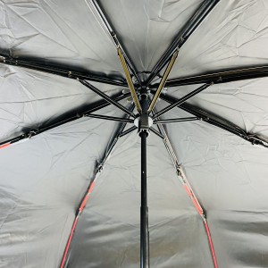 OVIDA ຈີນ 3 ພັບ 21Inch * 8K umbrellas ສີບົວງາມທີ່ມີລູກໄມ້ພິມໂລໂກ້ຂອງທ່ານ