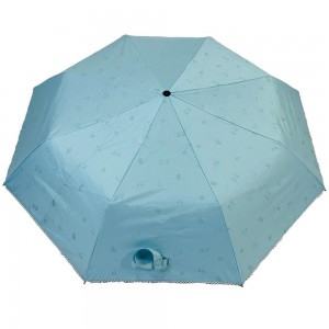 OVIDA Висококачествено персонализирано фирмено лого, отпечатано с флорални три сгъваеми автоматични чадъра