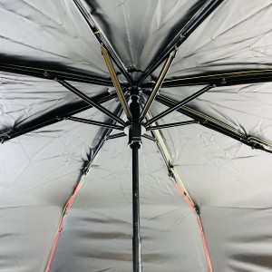 Paraguas de sol plegable de calidad al por mayor OVIDA, paraguas transparente personalizado de 3 pliegues para mujer, paraguas automático para niñas