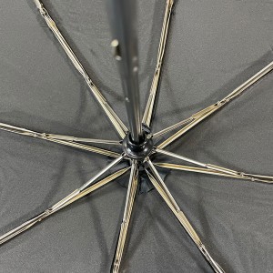 OVIDA umgekehrter Regenschirm, manueller offener dreifach faltbarer Polyester-Regenschirm mit Logo-Drucken