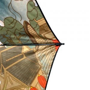 OVIDA deštník dámský Sluneční déšť a déšť Dvouúčelový trojdílný uvnitř s fotografickým potiskem Slunečník