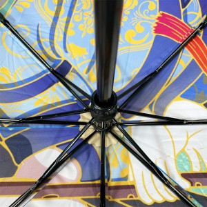 OVIDA Travel Compact Teleskoop kaasaskantav must UV-vihmavari Vinüülist trükitud Hiina kultuuri käekoti Umbrella