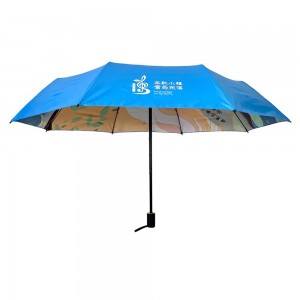 OVIDA 여행 컴팩트 텔레스코픽 휴대용 블랙 UV 우산 비닐 내부 인쇄 중국 문화 핸드백 우산