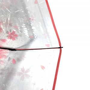 OVIDA läpinäkyvät aurinkosateenvarjot Kolmiväriset sadetyökalut Nainen Vaaleanpunainen valkoinen Kaksivärinen Sakura Kolminkertainen sateenvarjo