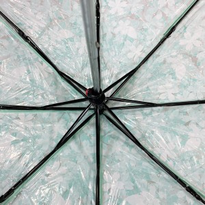 OVIDA 3-palosje ombrellë POE dizajn i pastër transparent i ombrellës me porosi dhe printim logoje
