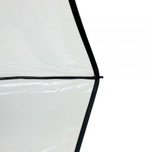 Ovida 3Folding Customized Transparent Paraply Manuell Öppna Kompakt Liten Mini Kort Plast Klara Paraplyer