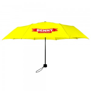 Ovida 3 Folding Umbrella With Customized Logo Prints Umbrella Foldable Yellow Short Compact Umbrellas