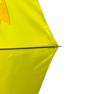 OVIDA 3 folding manual open promotional umbrella yellow nga payong nga adunay custom nga disenyo sa logo