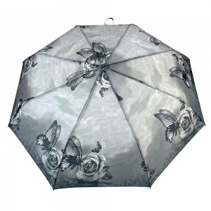 OVIDA 3 დასაკეცი ქალბატონის პეპელა ქოლგის სახელმძღვანელო ღია ქოლგა მიიღეთ მორგებული ლოგოს დიზაინი