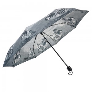 OVIDA 3 pieghevole ombrello a farfalla da donna ombrello aperto manuale accetta il design del logo personalizzato