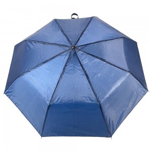 OVIDA дешева екологічно чиста м'яка поліефірна тканина однотонна темно-синя 3-складна парасолька для супермаркету