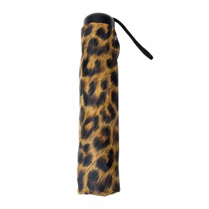 OVIDA salgsfremmende gave Kompakt Vandafvisende Rejse Foldbar Leopard Plettet bærbar paraply med klart print