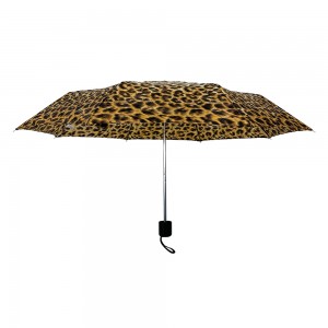 ຂອງຂວັນສົ່ງເສີມ OVIDA ກະທັດຮັດ Water-Resistant Travel Foldable Leopard Spot clear printable umbrella