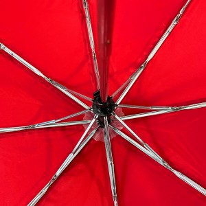 OVIDA 3 kokkupandav vihmavari manuaalne avatud vihmavari kohandatud logoga punase värvi vihmavari