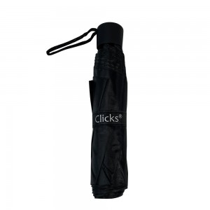 OVIDA 3 opvouwbare paraplu zwarte pongee stof en metalen frame paraplu met logo op maat